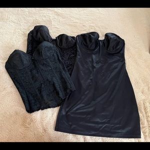 Strapless  bras (Victoria’s Secret & Smoothie)body slimmer (Nancy Ganz)